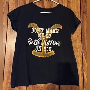 Beth Dutton Graphic Tee - Black with Gold Accent
